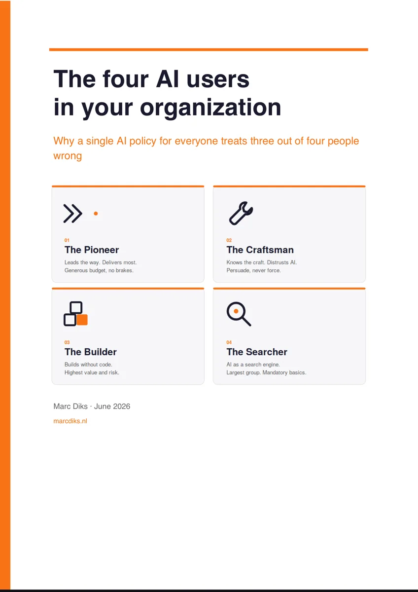 Front cover of the whitepaper: The four AI users in your organization